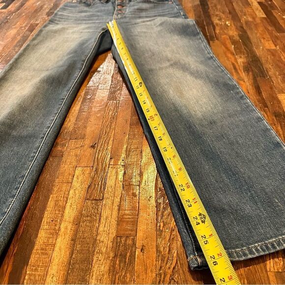 MADEWELL slim cut wide-leg jeans Olympia wash button front size 25 - Picture 2 of 8